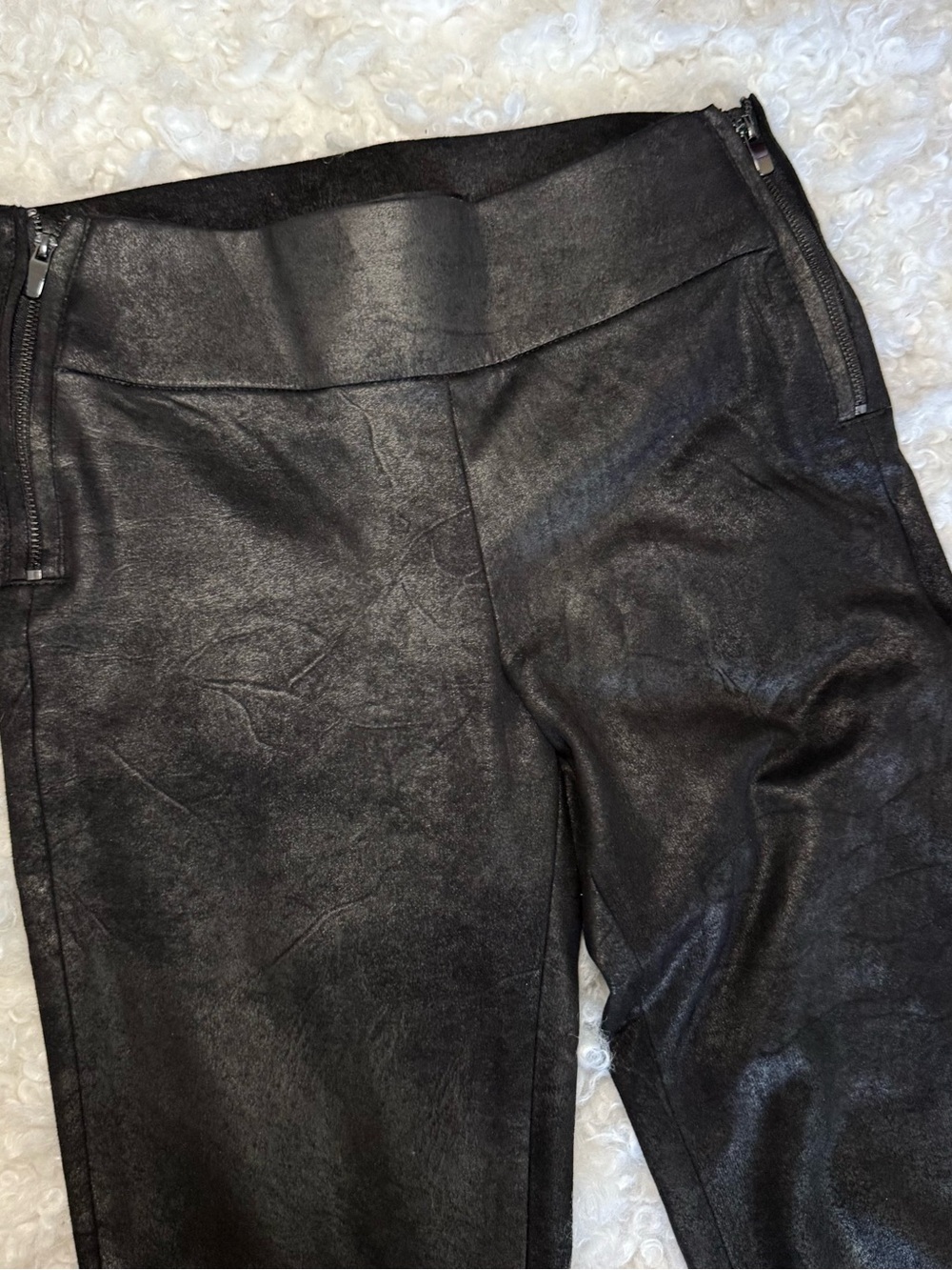 Zara Black Faux Leather High-Rise Leggings
